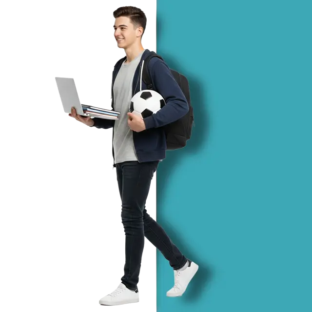 studenti in boarding school sport con allenamento di calcio